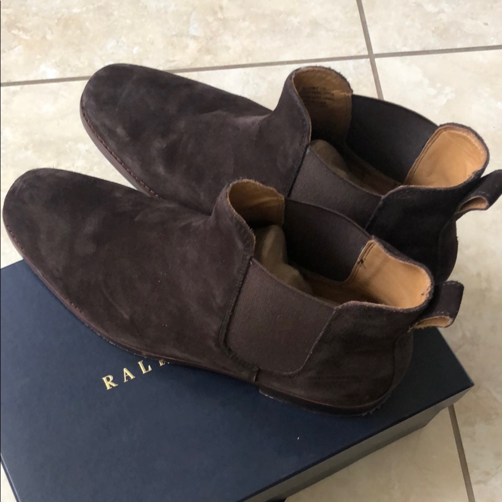 Ralph Lauren Men's Brown Suede Chelsea Boots